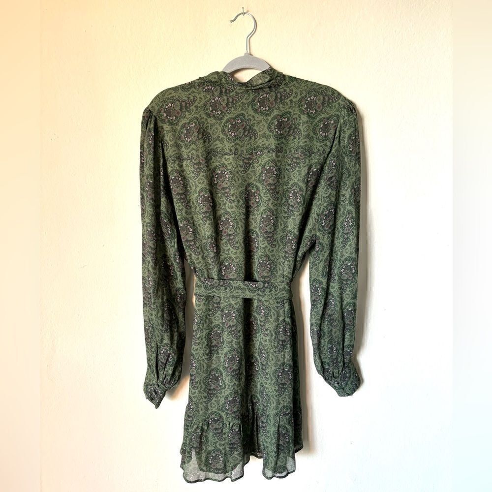 Paige Vittoria Mini Multi Green Dress Long Sleeve Army Size XL - Picture 13 of 17